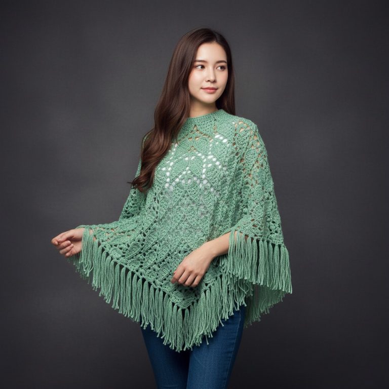 Crocheted Poncho Step by Step 10