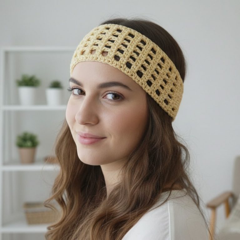 Crocheted openwork headband – Easy, lightweight and uses little yarn 9
