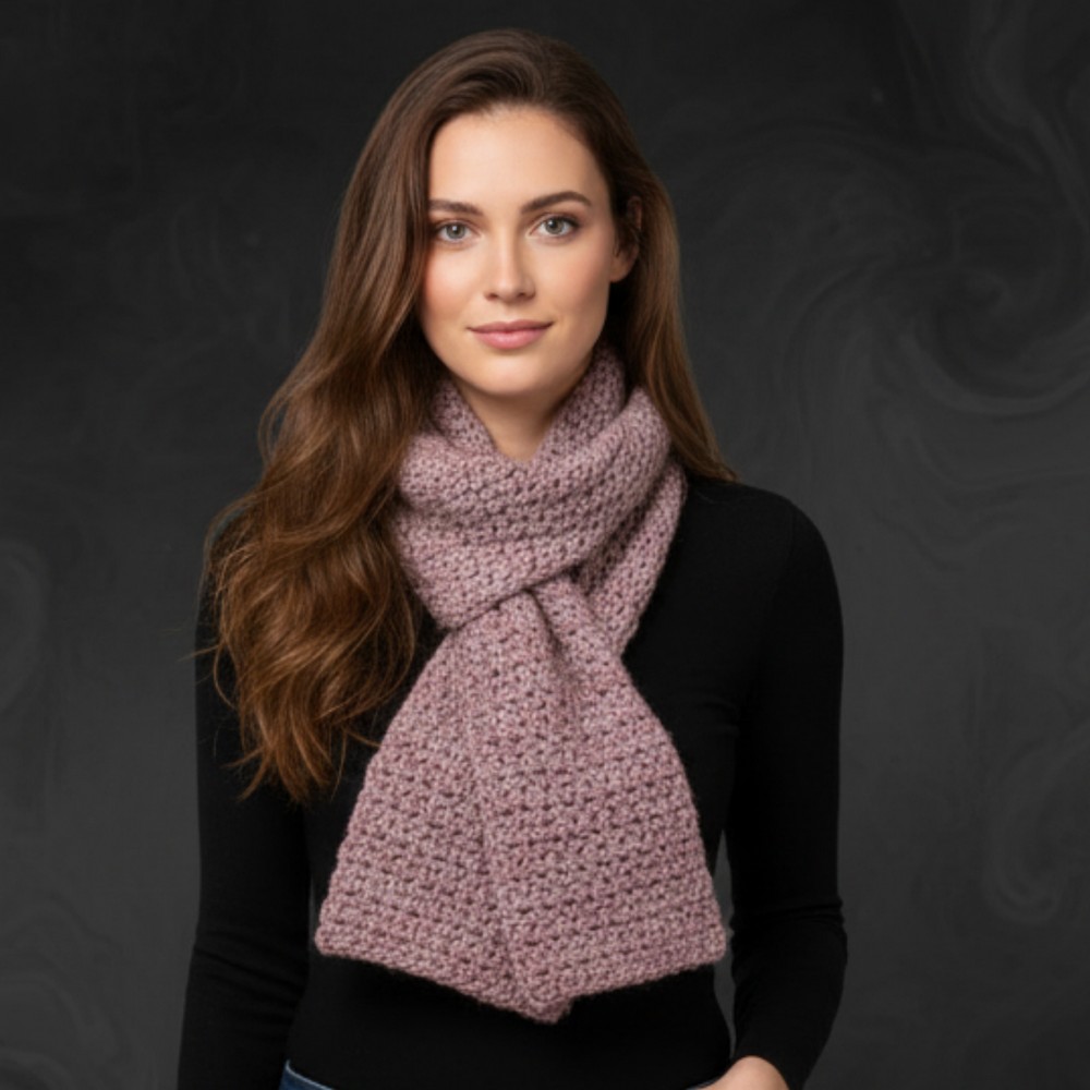 Crocheted scarf with buttonhole – Easy and with 1 ball of yarn 11