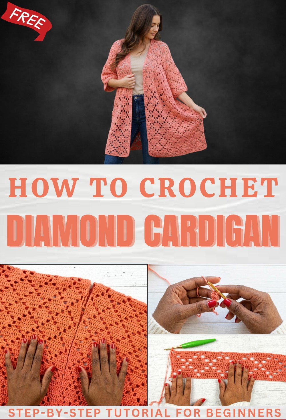 Diamond Cardigan - FREE Cardigan Crochet Pattern for Summer 1