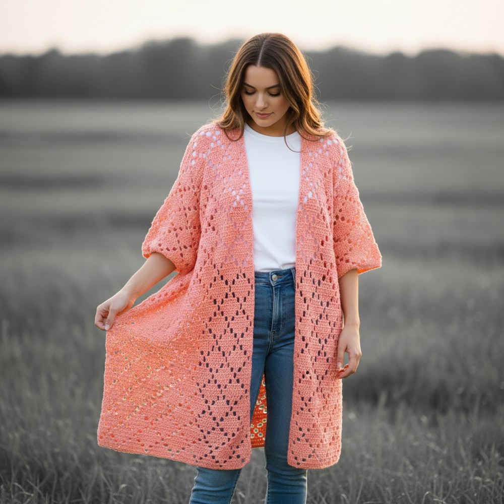 Diamond Cardigan - FREE Cardigan Crochet Pattern for Summer 9