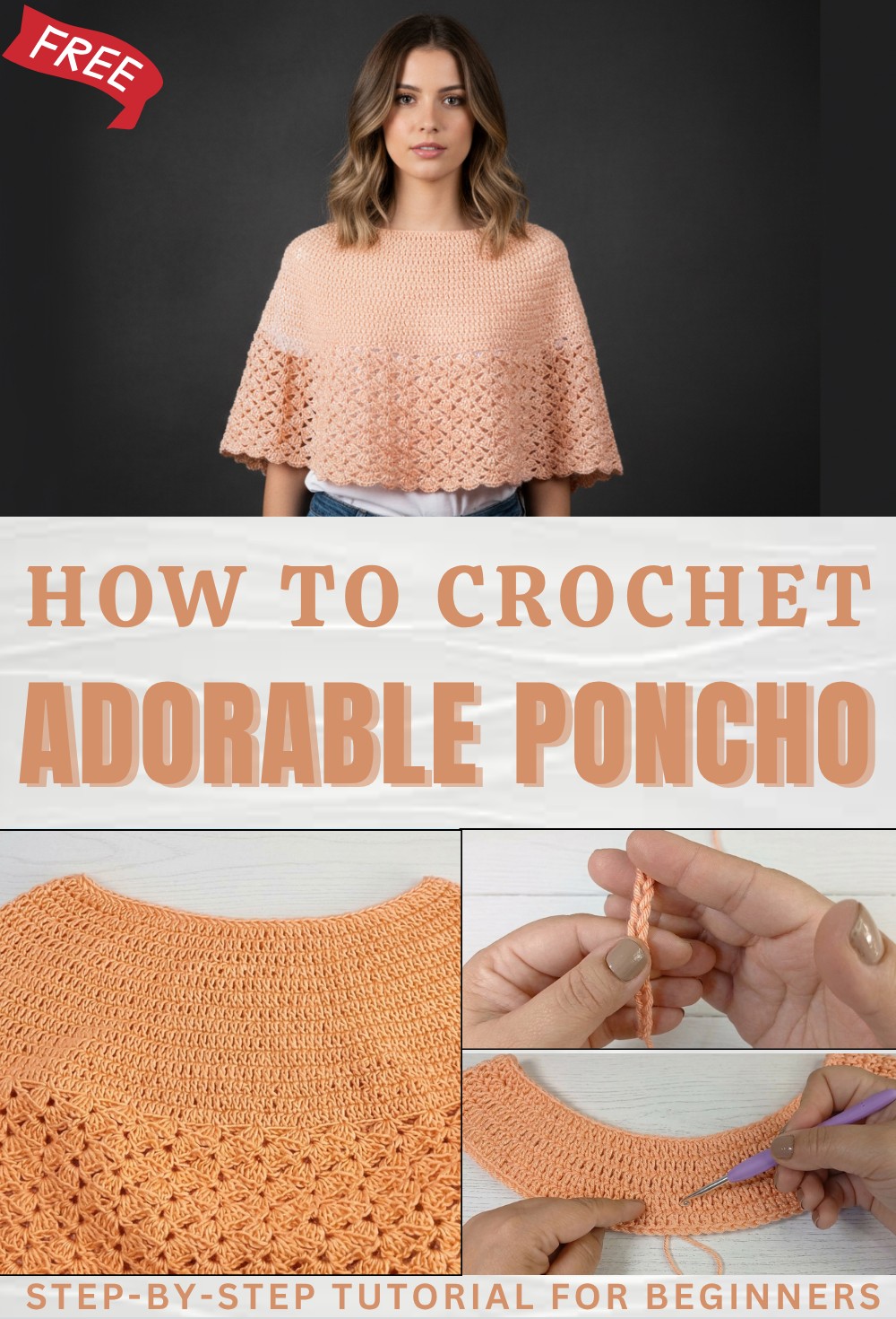 EASY crochet CAPE or poncho - ALL sizes 1