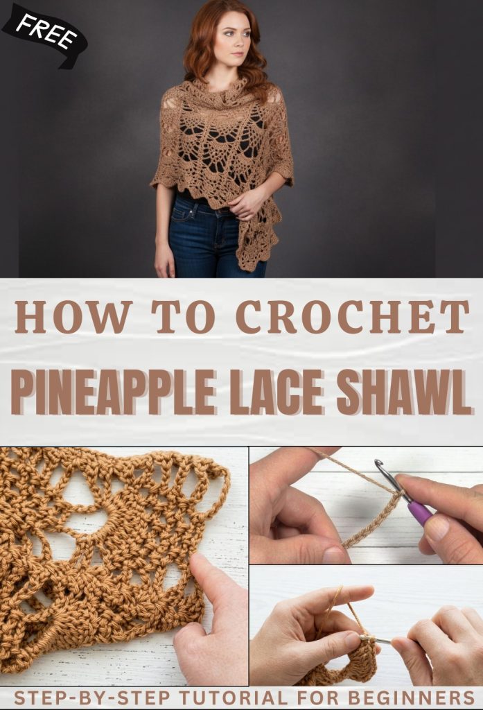 Free Crochet Pineapple Lace Shawl Pattern for Fashion Lovers - Red ...