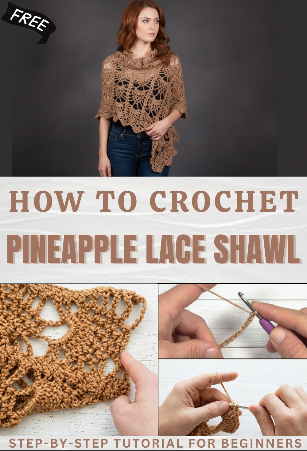 Easy Crochet Pineapple Lace Shawl 1