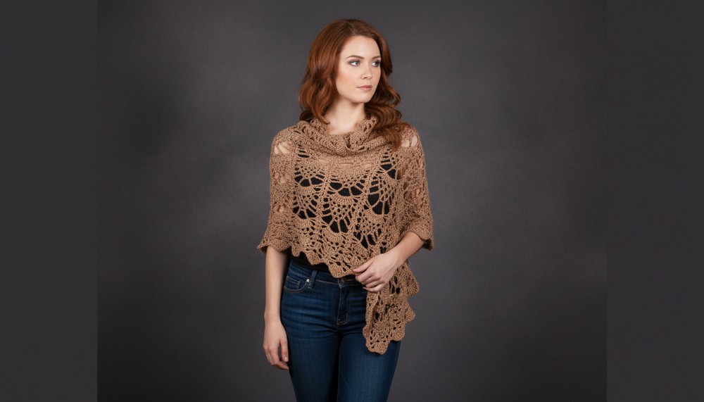 Easy Crochet Pineapple Lace Shawl 2