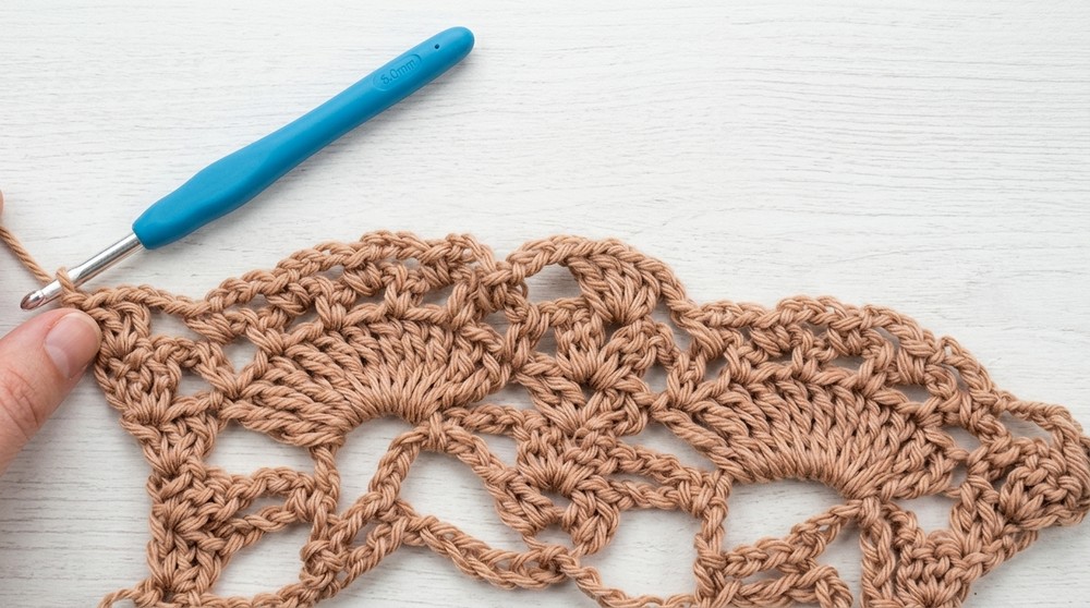 Easy Crochet Pineapple Lace Shawl 8