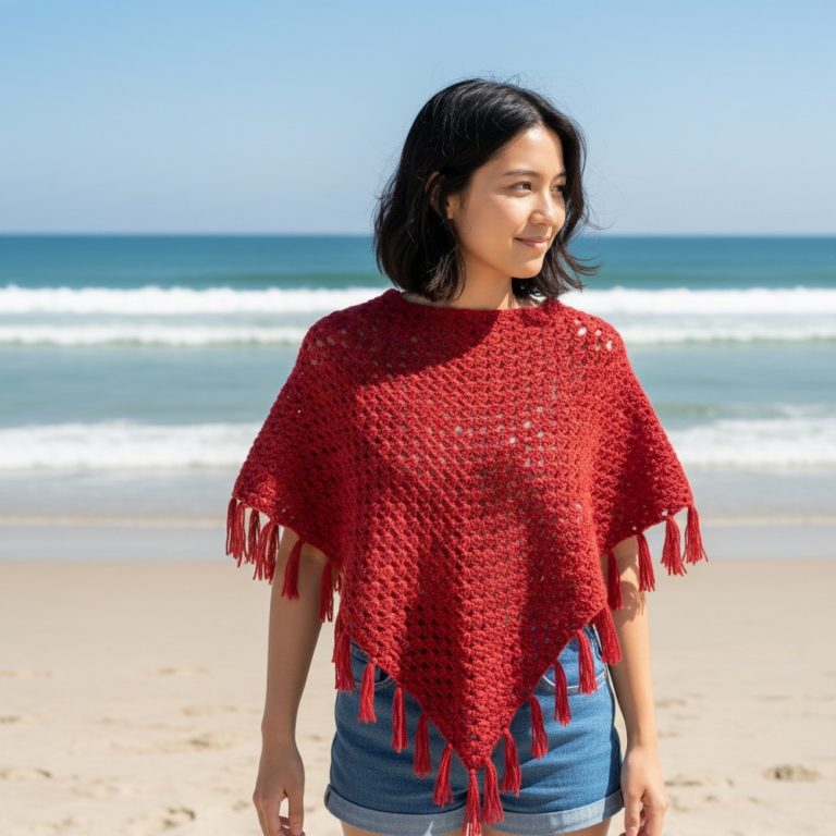 Easy Crochet Poncho Tutorial Beginner Tutorial 9