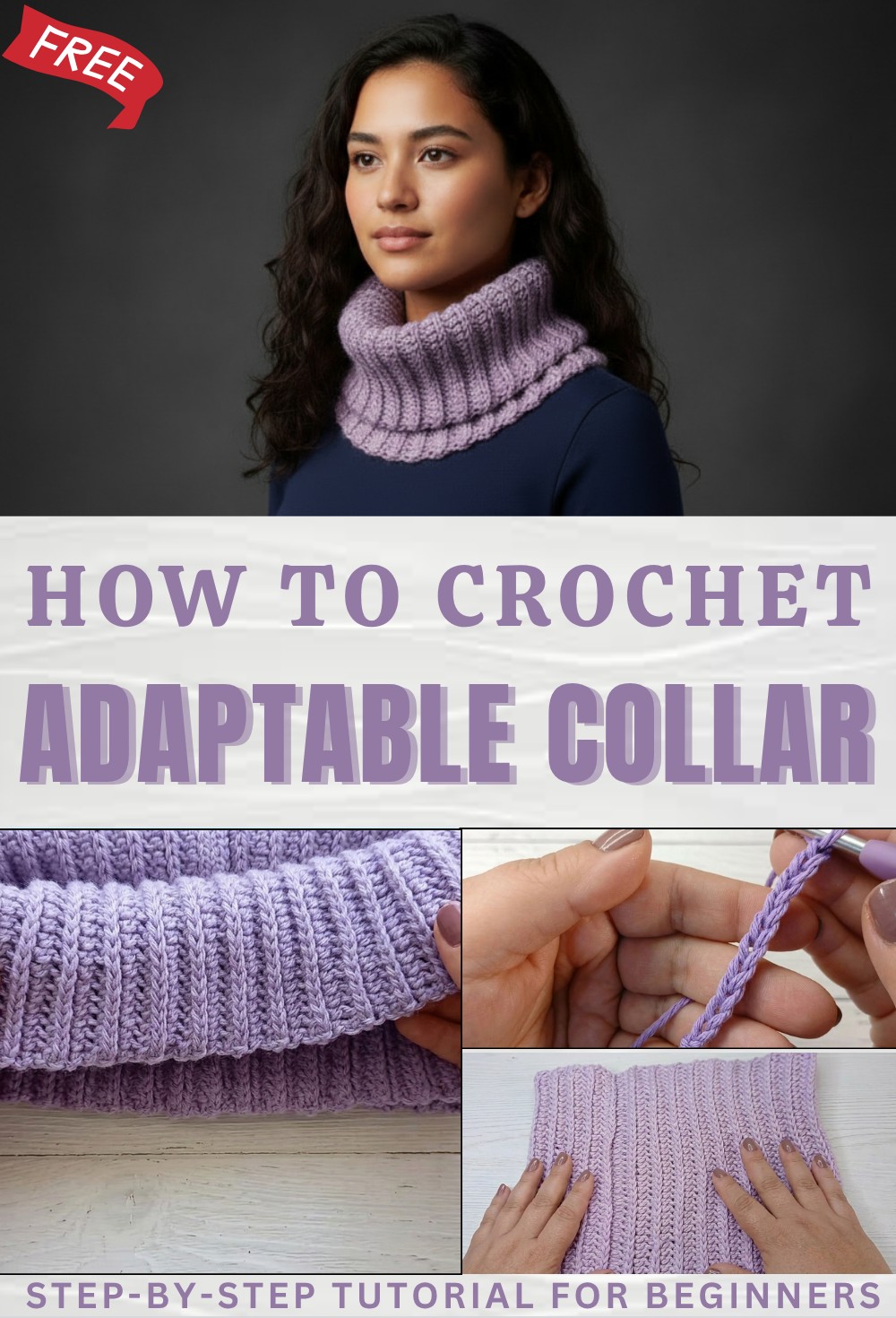 Easy crochet collar – Rectangular and adaptable to all sizes 1