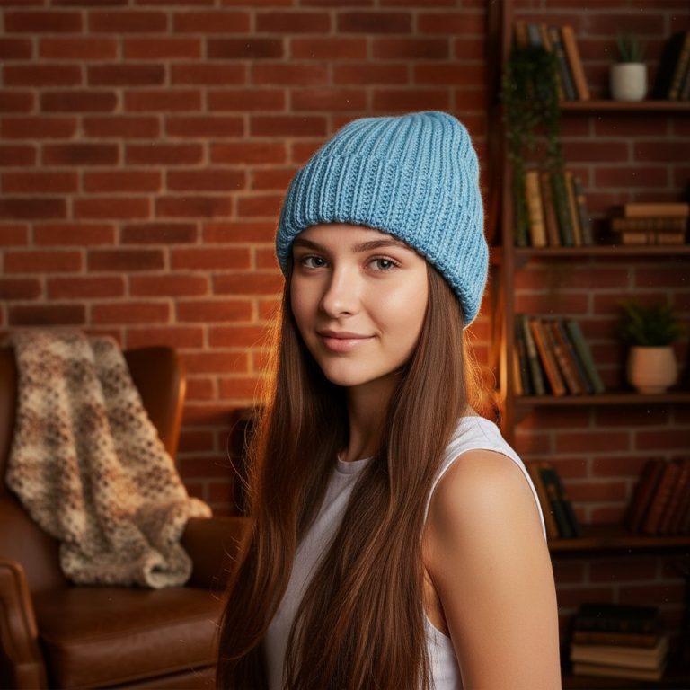 Hat knitted with a crocheted rectangle - Easy, quick and for any size 10