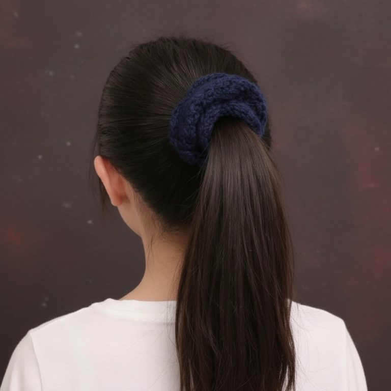 How To Crochet Cutest Scrunchie For Beginners 9