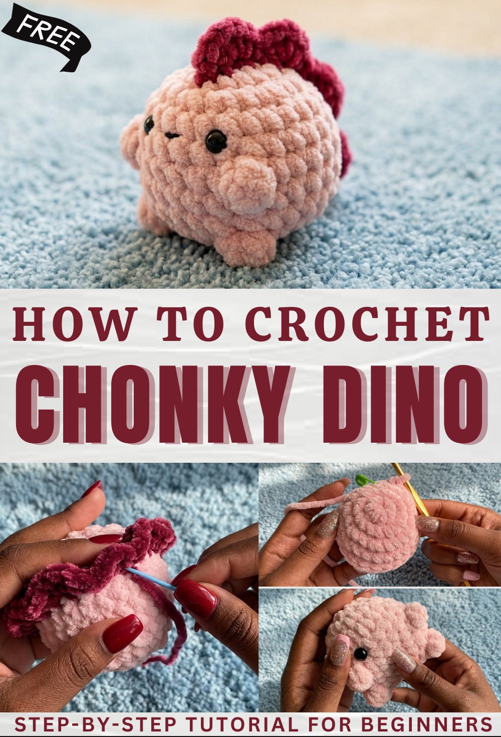 How to Crochet A Small Amigurumi Plush Chonky Dino (2)