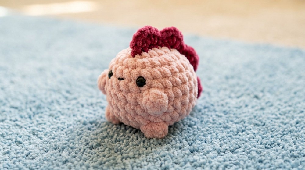 How to Crochet A Small Amigurumi Plush Chonky Dino (6)