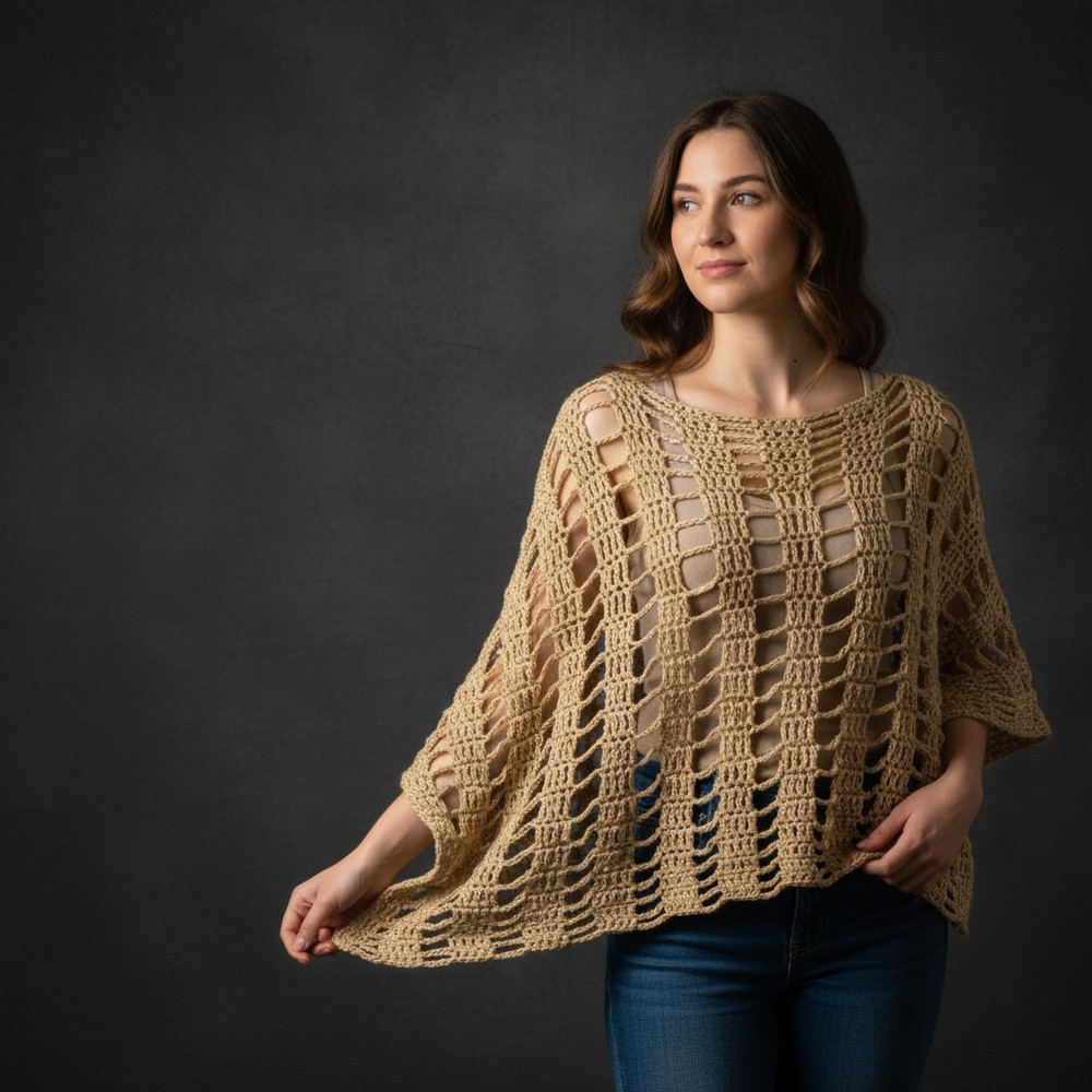 How to Crochet A Summer ShawlPoncho 9