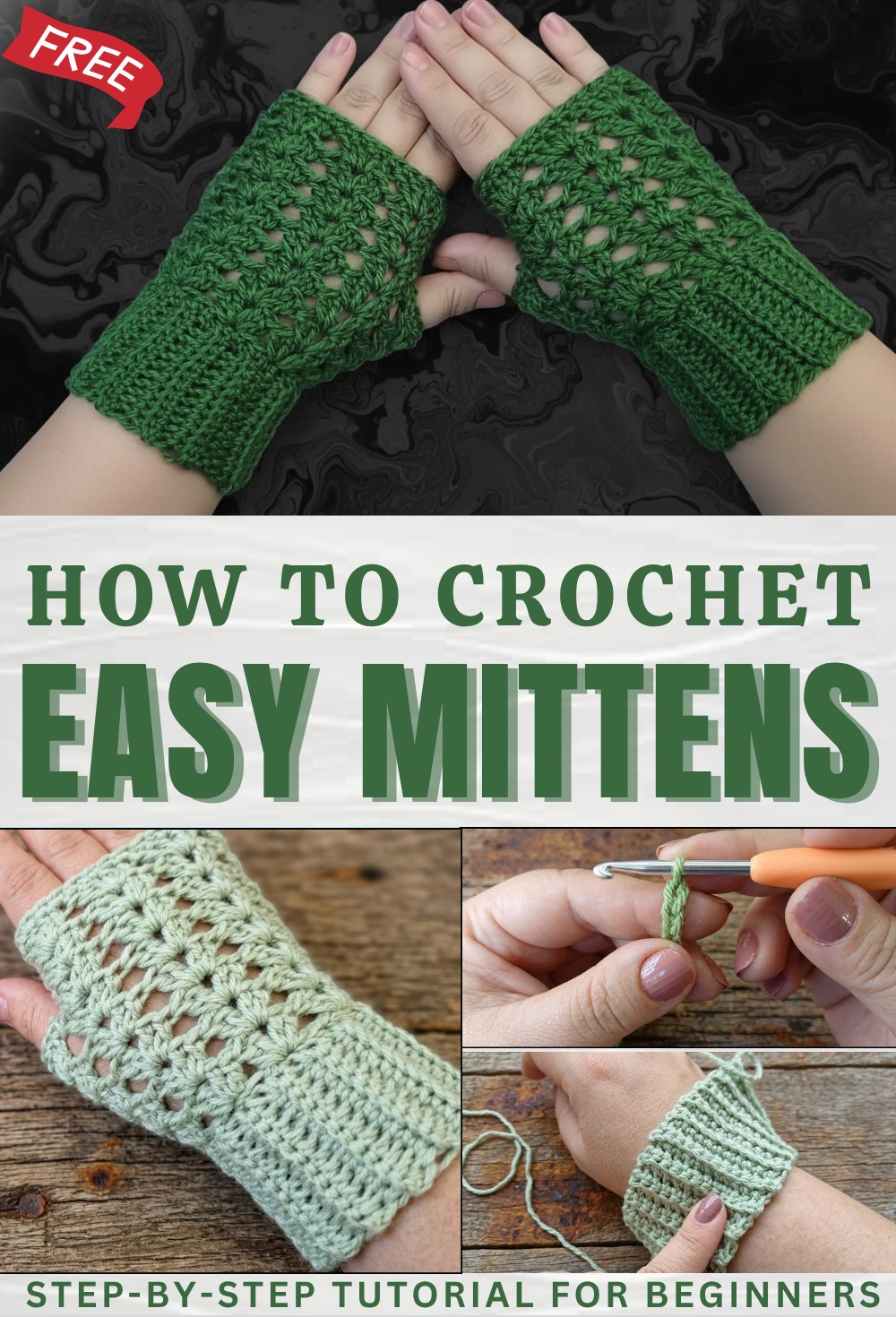 How to Crochet Mittens – Easy and Without Increases 1