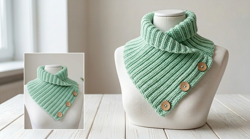 How to Crochet a Neckline – With a Rectangle and a Raised Stitch 2