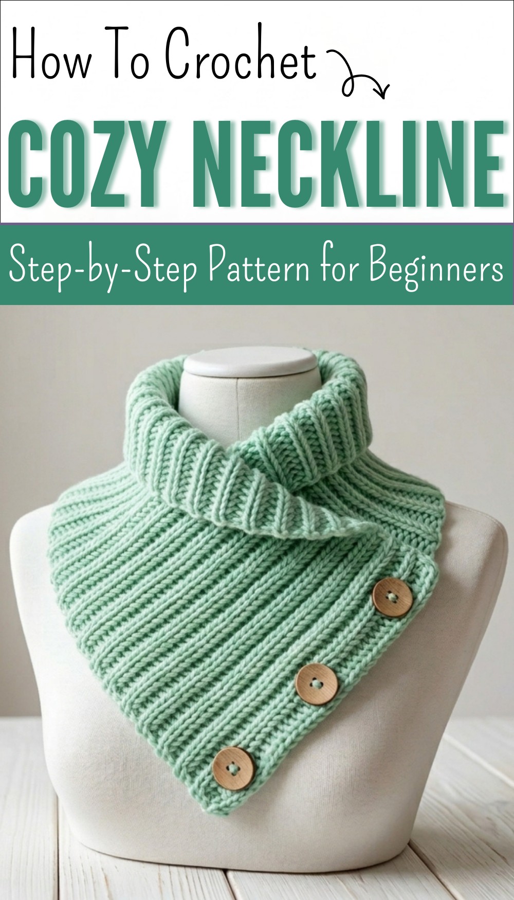 How to Crochet a Neckline – With a Rectangle and a Raised Stitch 8