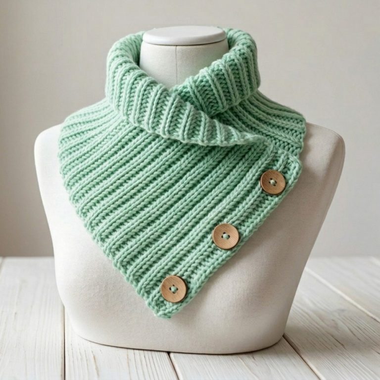 How to Crochet a Neckline – With a Rectangle and a Raised Stitch 9