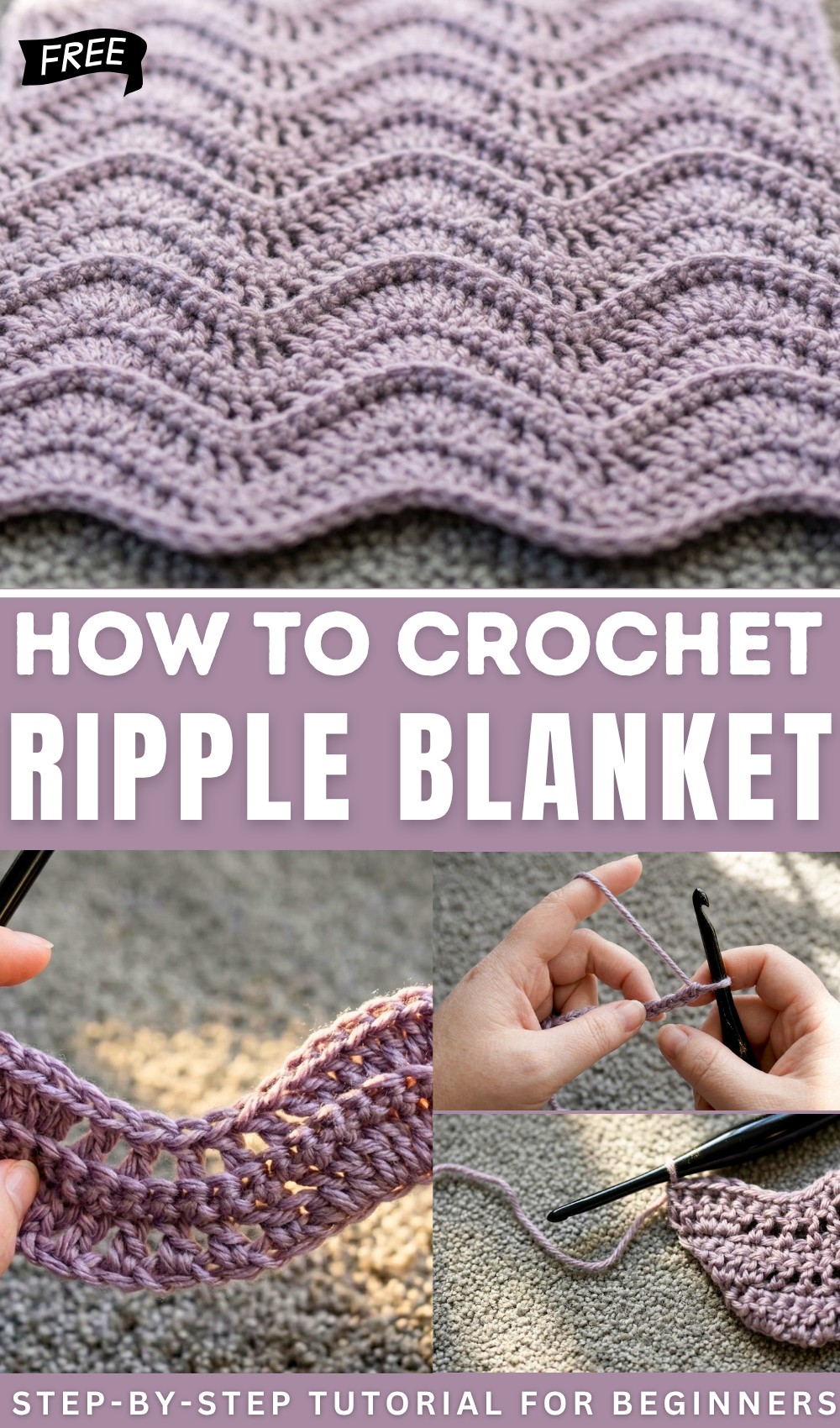 How to Crochet a Ripple Blanket Tutorial 1
