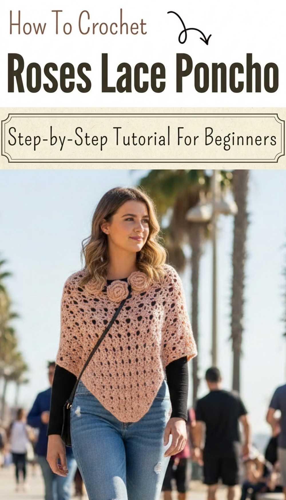 How to Crochet a Roses Lace Poncho 9