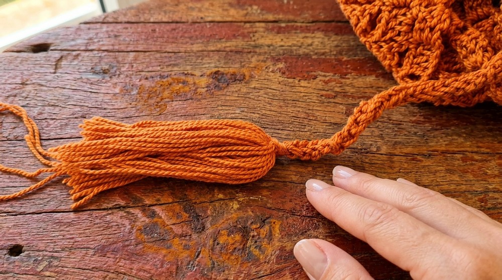 How to Crochet a Shawl – With Tassels and Cords to Tie 9