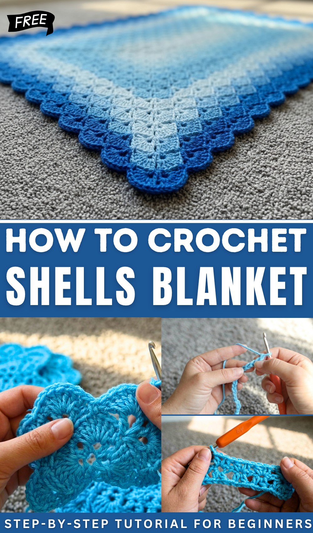 How to crochet a shells blanket Advanced Beginner Friendly 1