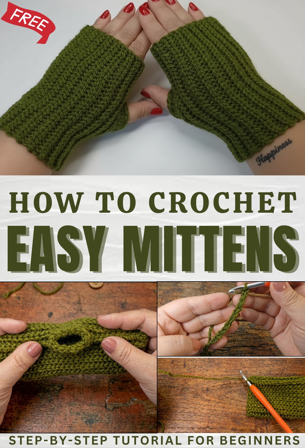 How to crochet mittens – With a rectangle 1