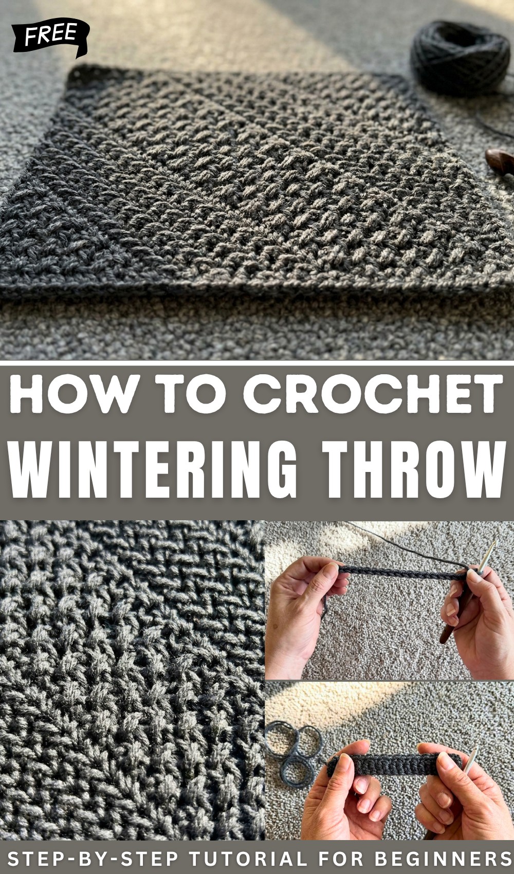 Long Double Crochet MossLinen Stitch, Wintering Crochet Throw 1