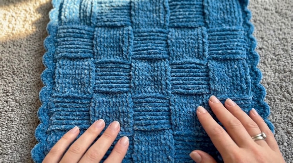 Nora's Pink Crochet Basketweave Blanket 7