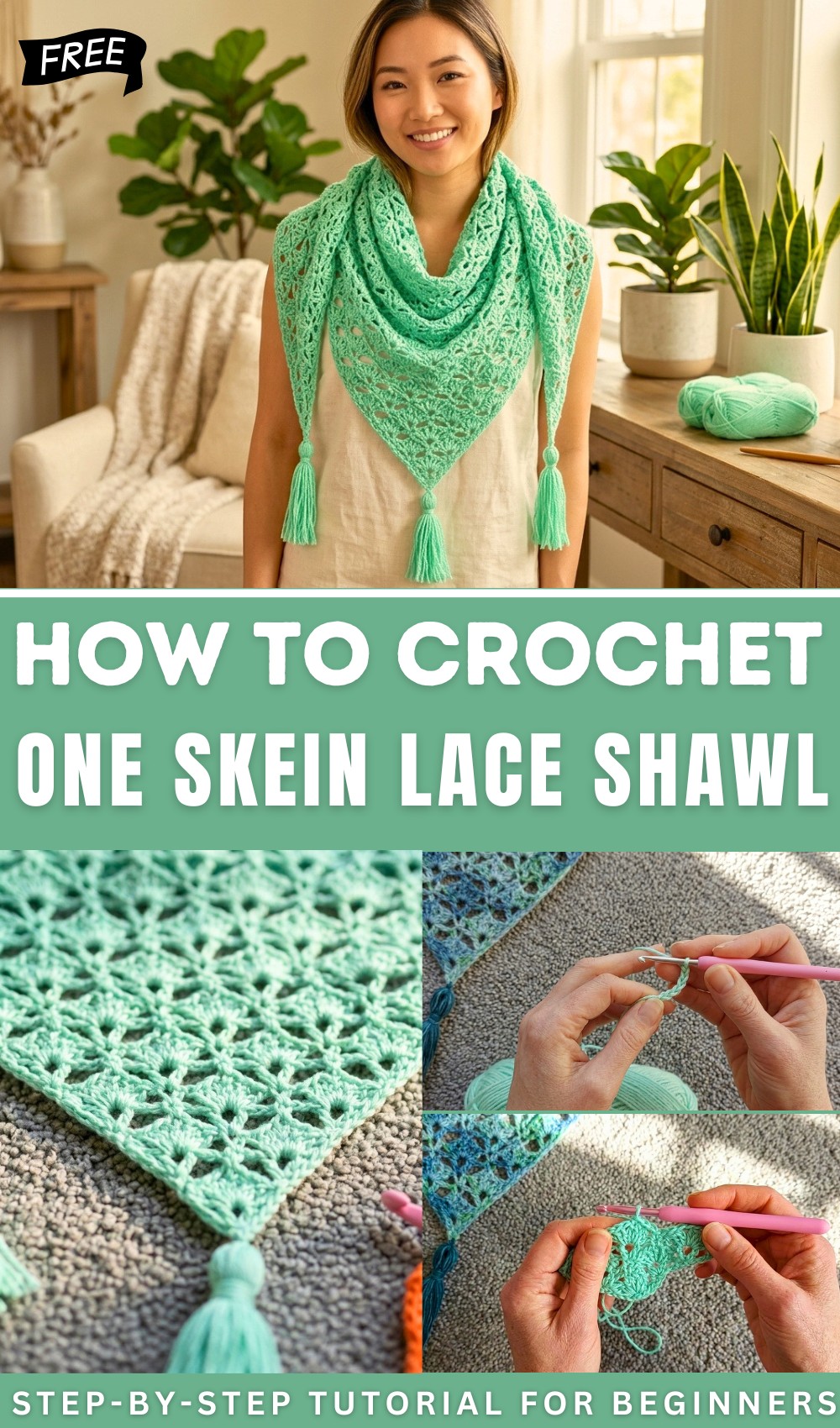 One Skein Crochet Lace Shawl - Winter Ice 1