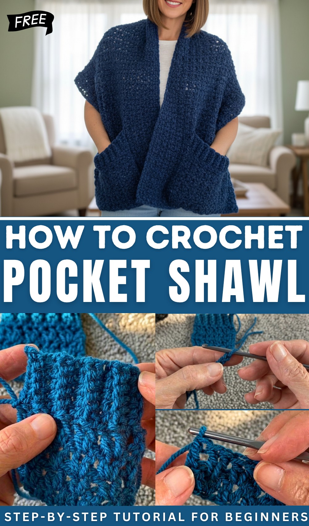 Pocket Shawl For Beginners Easy Crochet Pocket Shawl 1