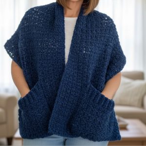 Pocket Shawl For Beginners Easy Crochet Pocket Shawl 8