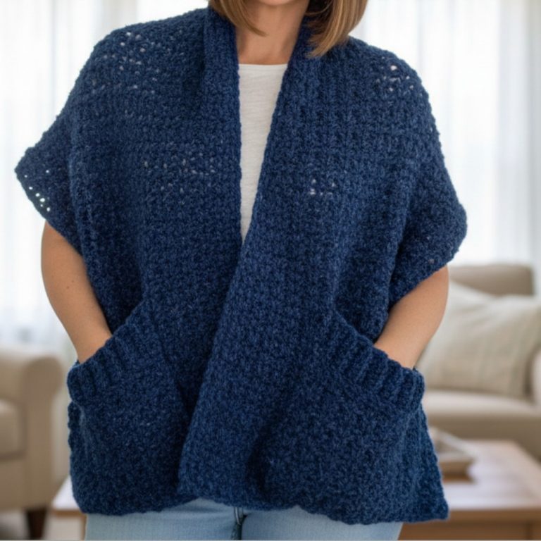Pocket Shawl For Beginners Easy Crochet Pocket Shawl 8