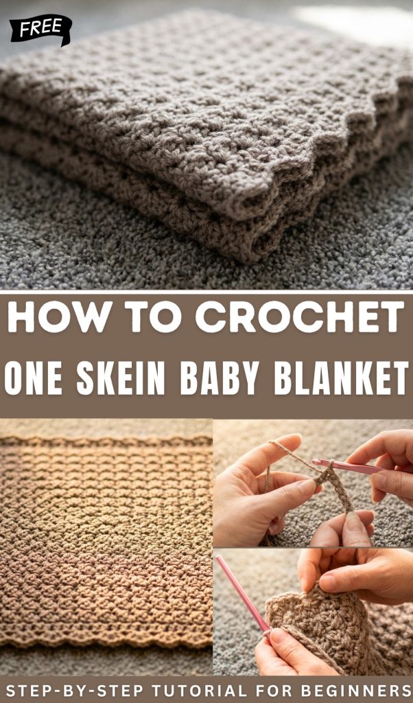 Easy One Skein Baby Blanket Free Crochet Pattern - Red Agape Blog