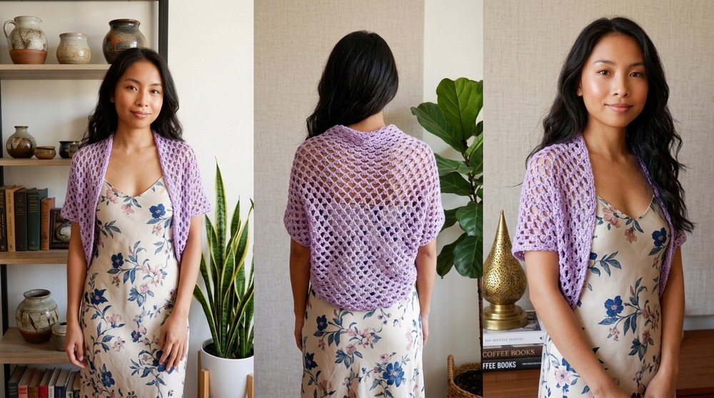 Quick crochet summer shrug pattern 2