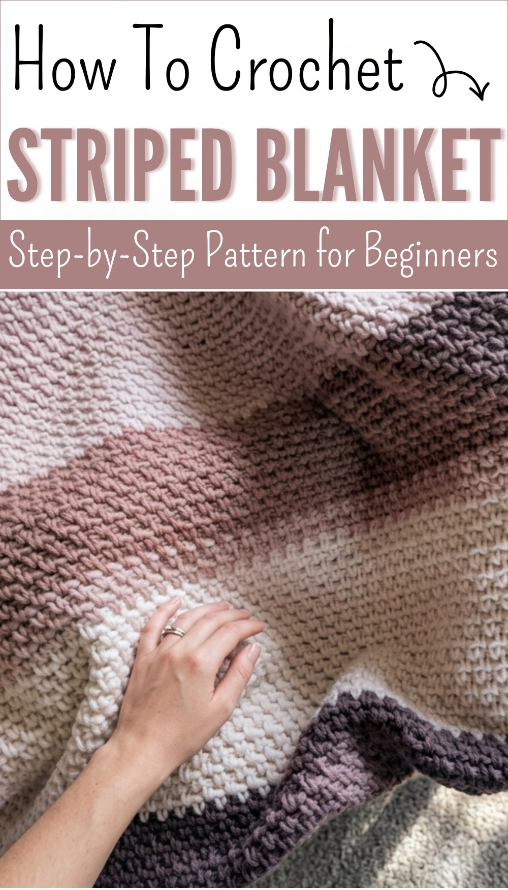 Super Cozy Crochet Striped Blanket 7