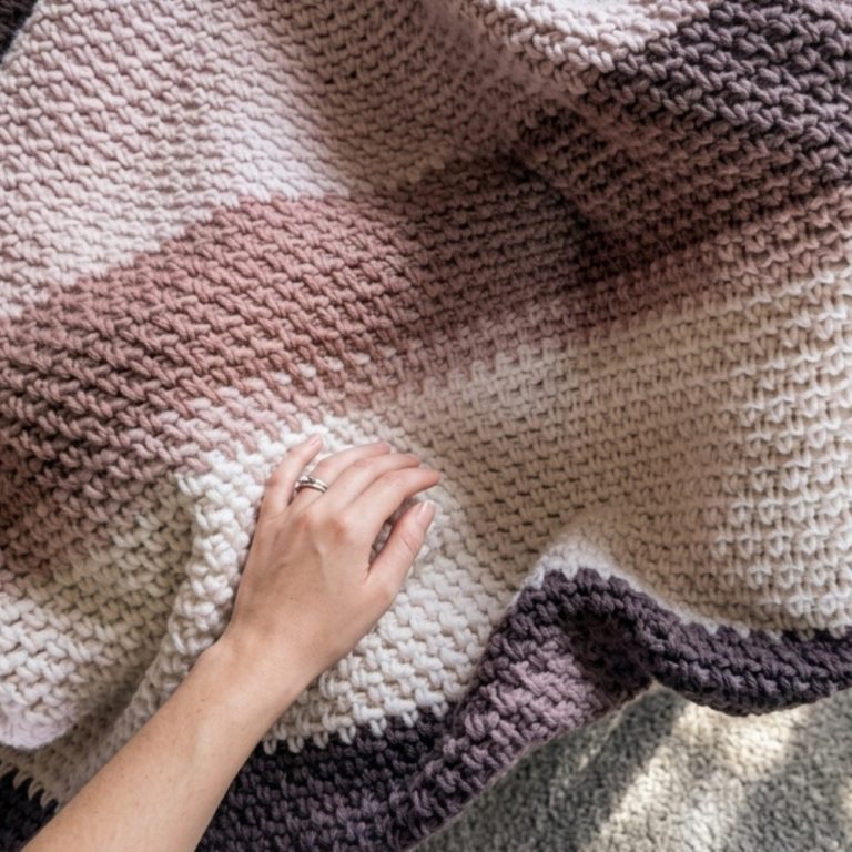 Super Cozy Crochet Striped Blanket 9