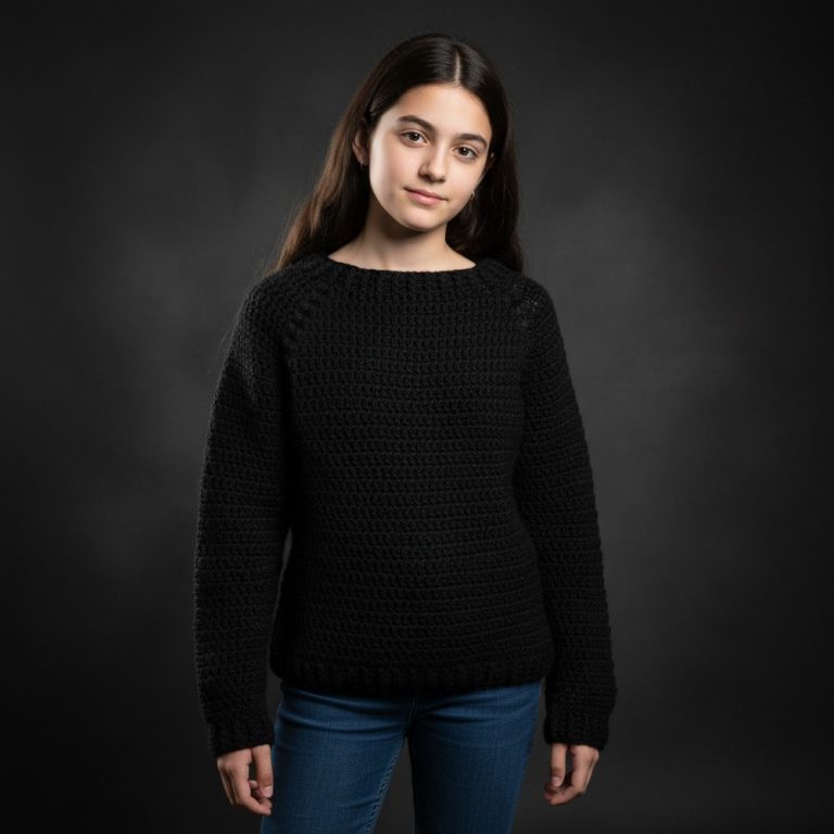 Sweater TOP DOWN a crochet 11