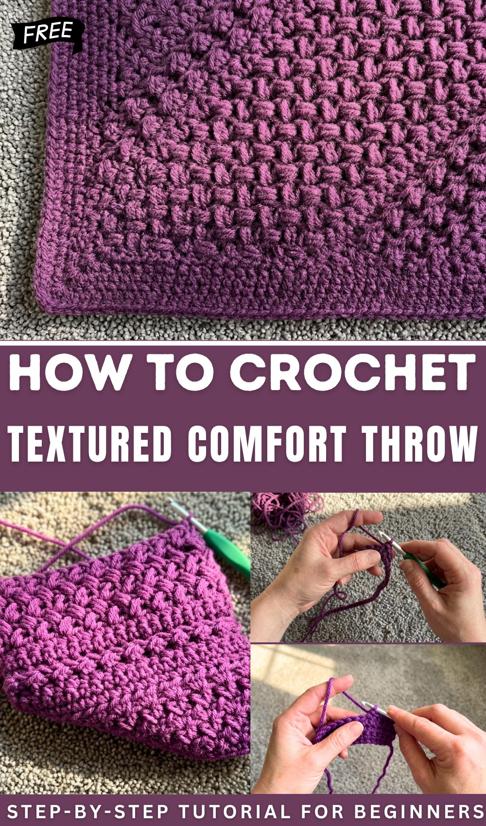 Textured Comfort Crochet Throw 1