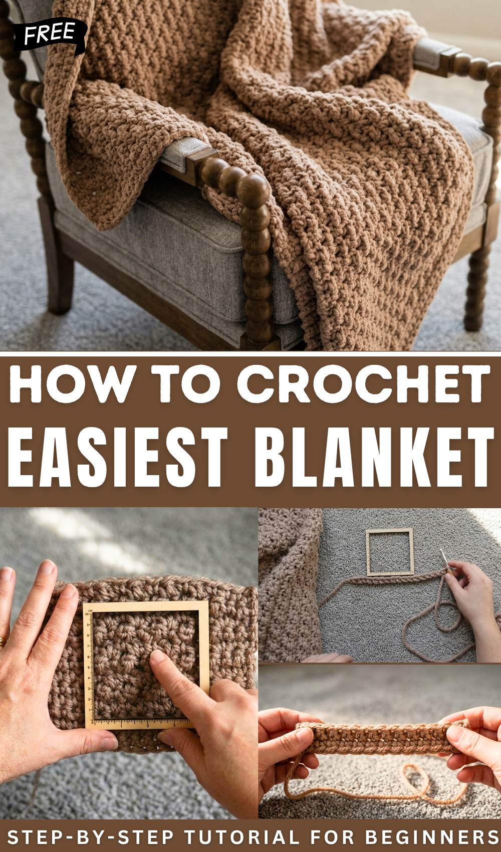 The Easiest Blanket Crochet Pattern--Just Repeat One Row 1