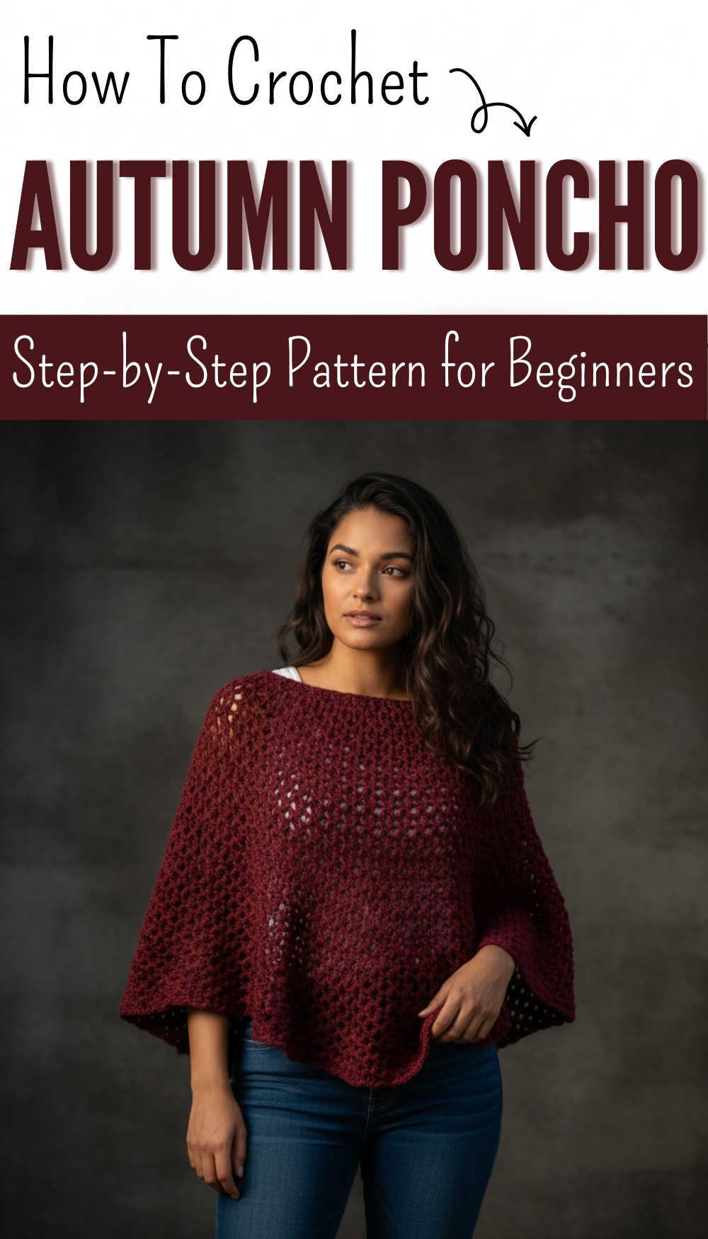 Very easy pattern poncho Autumn to crochet just repeating a stitch (2)
