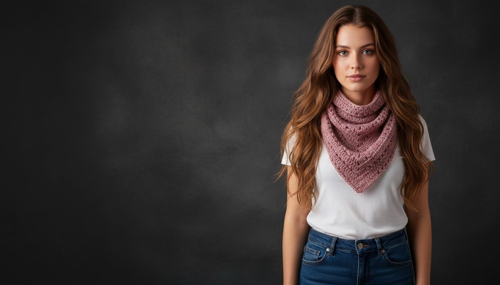 XL crochet bandana neck warmer - Super warm and easy to knit 2