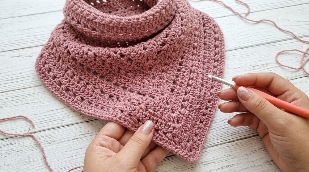 XL crochet bandana neck warmer - Super warm and easy to knit 6
