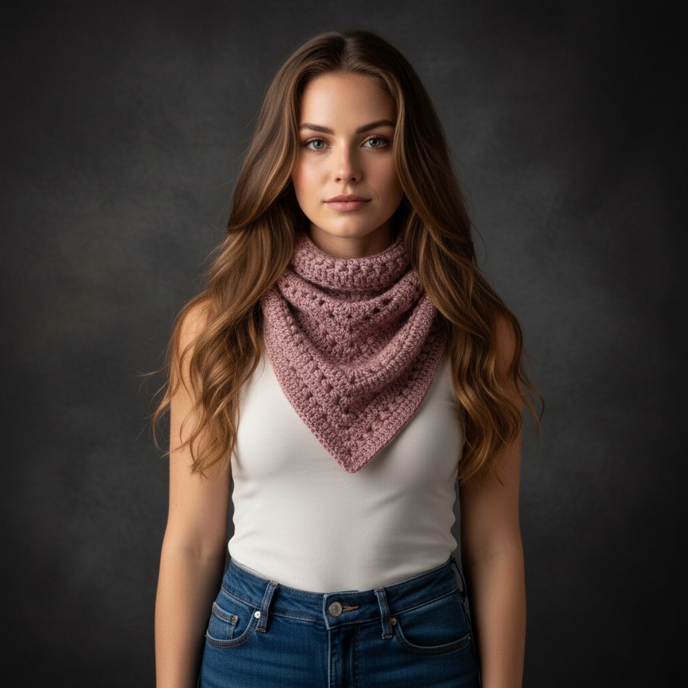 XL crochet bandana neck warmer - Super warm and easy to knit 9