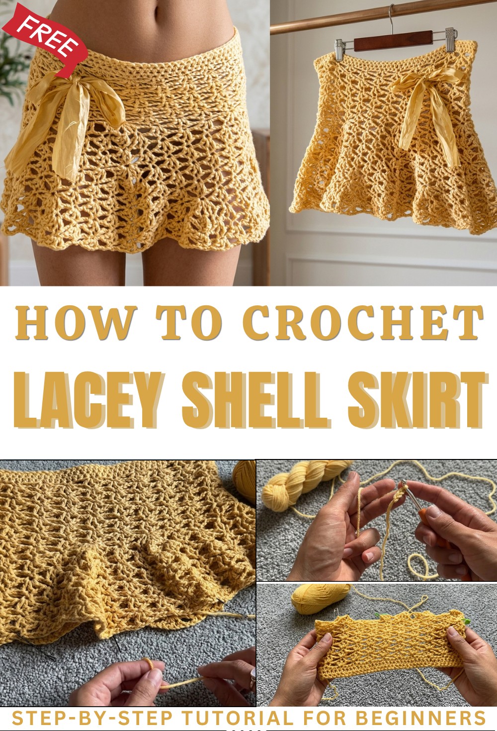 crochet lacey shell skirt tutorial 1