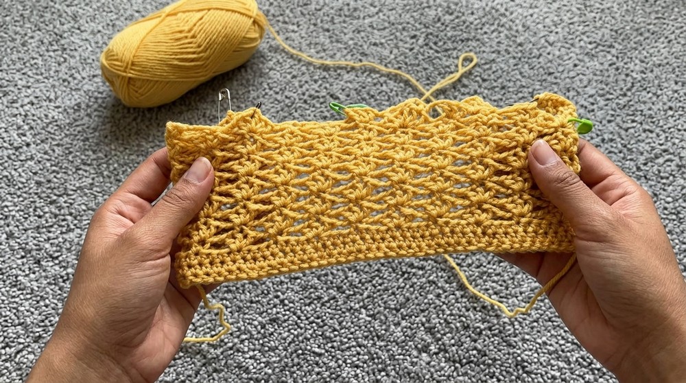 crochet lacey shell skirt tutorial 6
