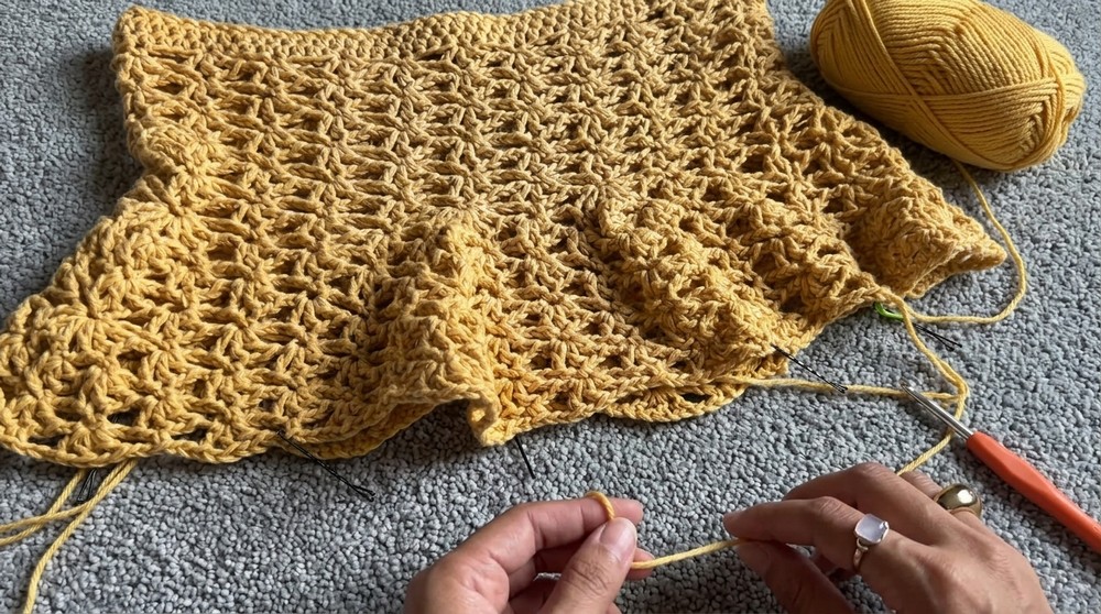 crochet lacey shell skirt tutorial 7