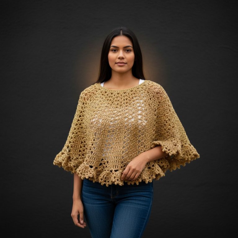 easy crochet poncho tutorial (subtitles available) 12