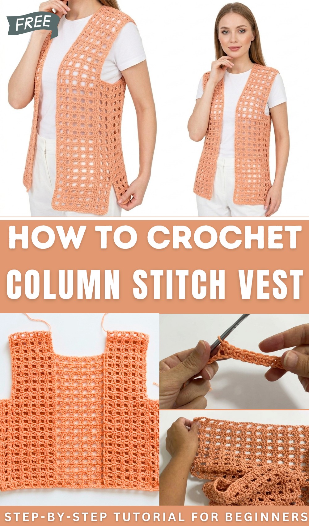 Annalisa Vest Tutorial Easy Crochet Column Stitch by Andy Handmade 1