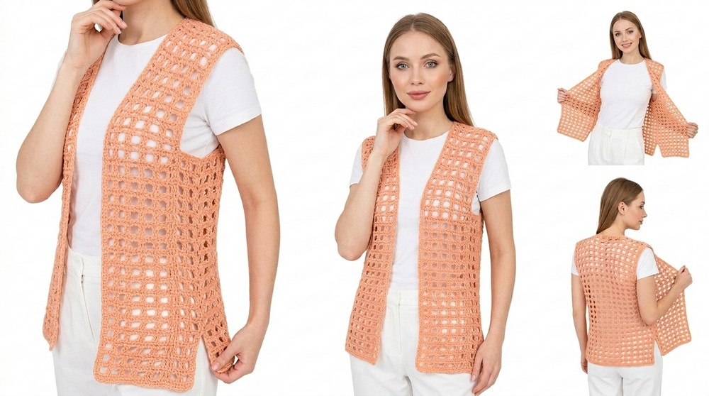 Annalisa Vest Tutorial Easy Crochet Column Stitch by Andy Handmade 2