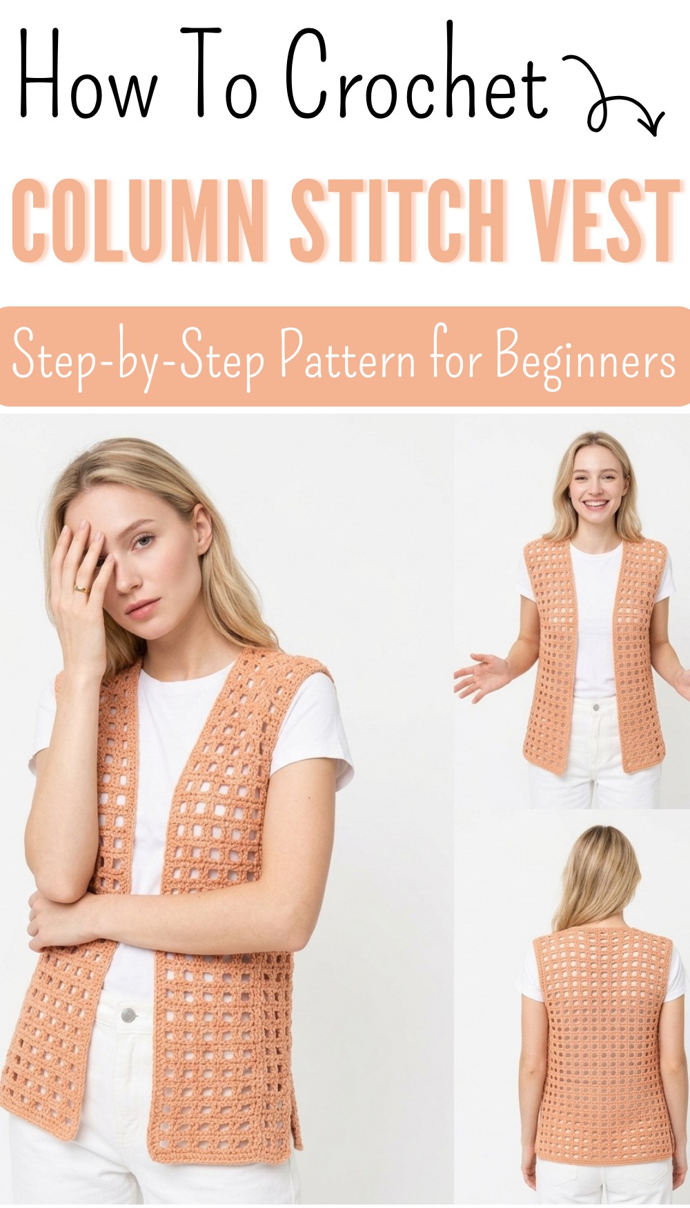 Annalisa Vest Tutorial Easy Crochet Column Stitch by Andy Handmade 7